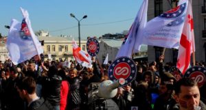 Hundreds March In Support Of Opposition Channel In Tbilisi Protesters Rage Against Management Transition Of Opposition TV Channel
