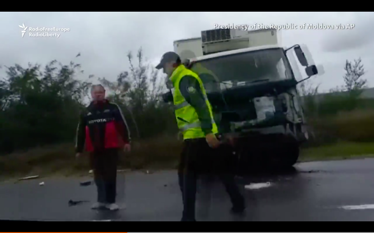 Dashcam Footage Of Moldovan President Auto Crash...Assassination Or Accident - You Decide