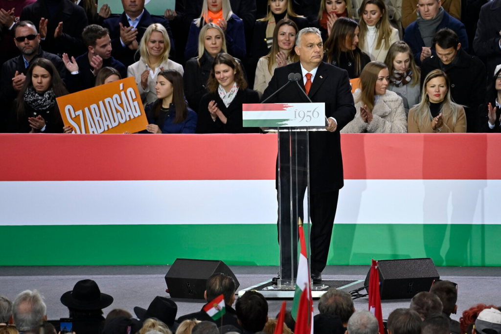 
					Viktor Orbán’ speech at the 65th anniversary of the Hungarian Revolution of 1956 at Erzsébet Square
Photo: MTI/Koszticsák Szilárd
					