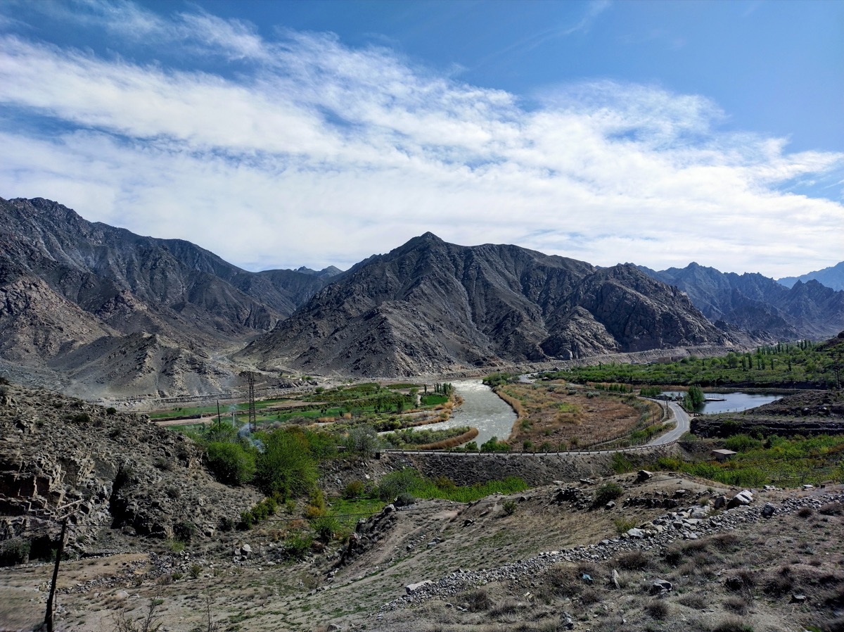 Aras River and the Armenian-Iranian border near Meghri