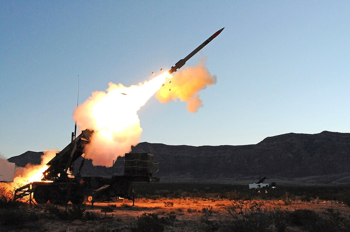 Patriot missile launching during a U.S. Army test