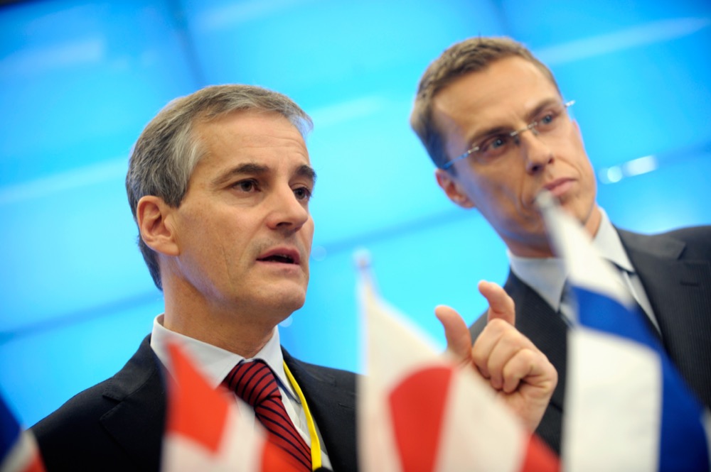 Alexander Stubb and Jonas Gahr Støre at a Nordic Council session